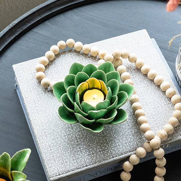 Enhabit Succulent Tealight Holder - Green