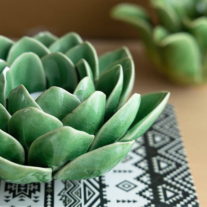 Enhabit Succulent Tealight Holder - Green