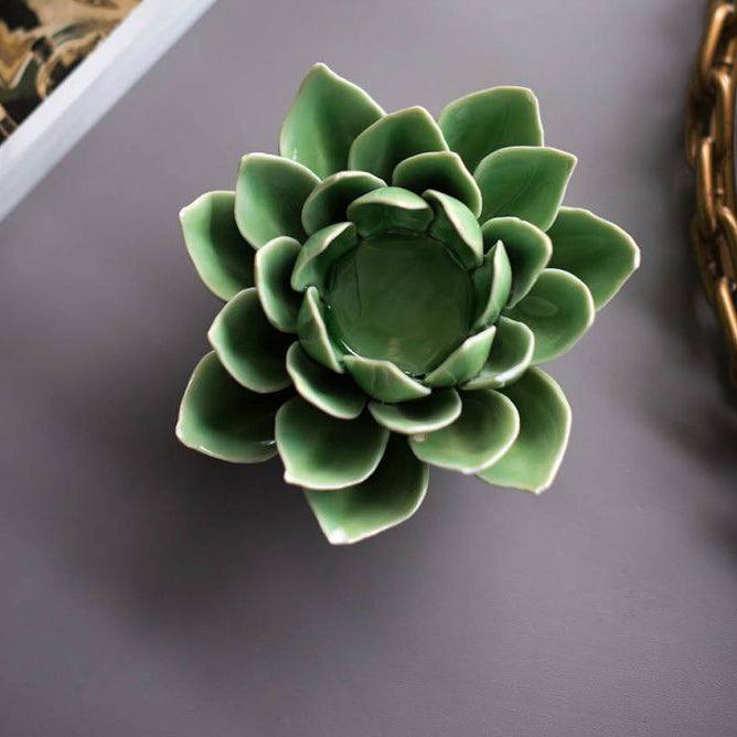 Enhabit Succulent Tealight Holder - Green