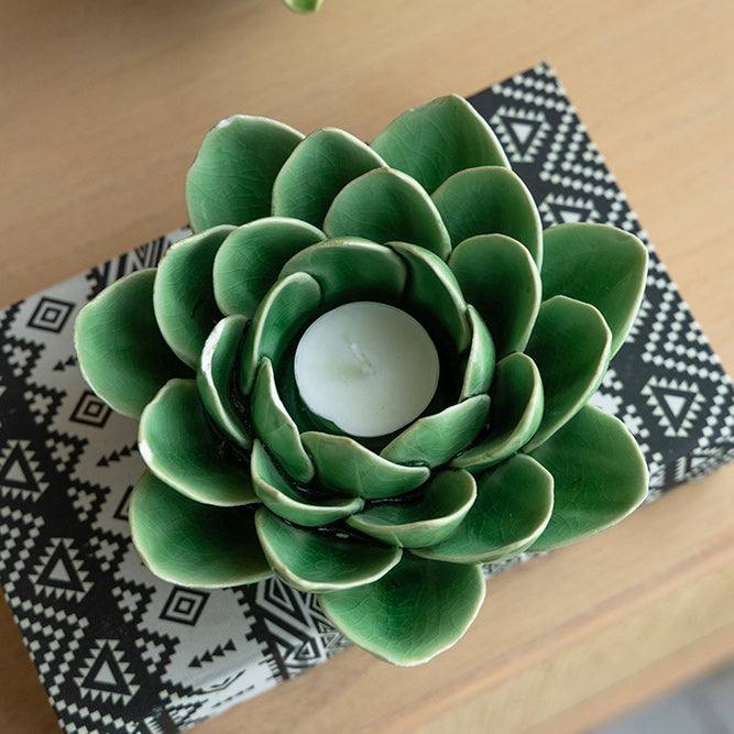 Enhabit Succulent Tealight Holder - Green