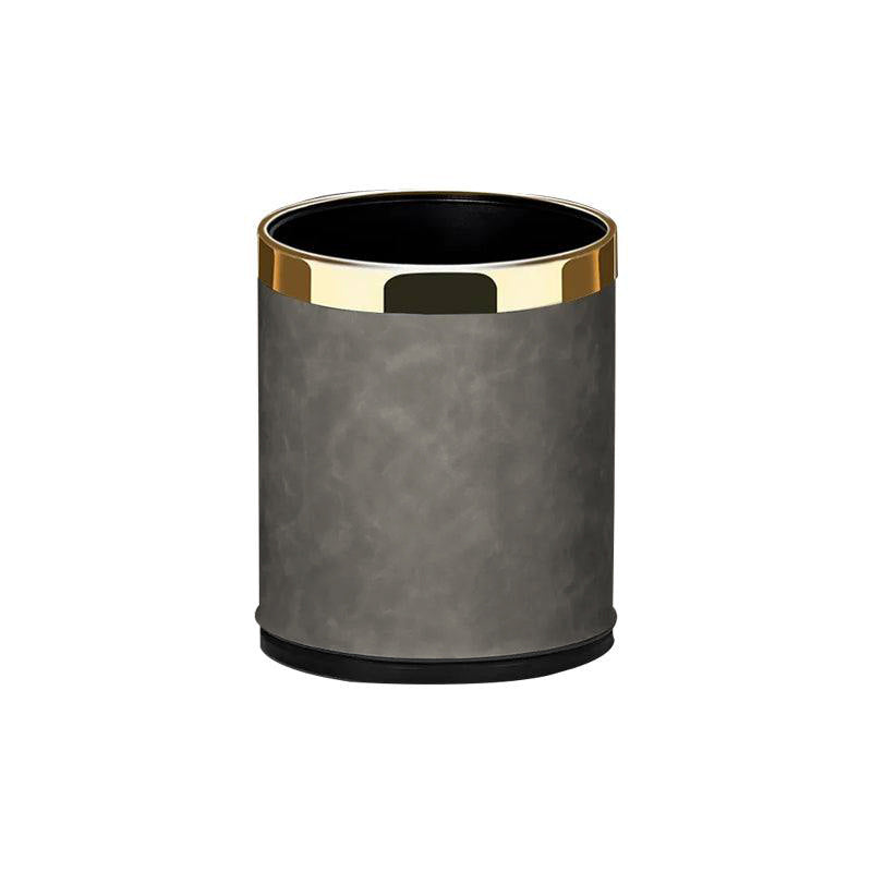 Textured Waste Bin 10L - Grey & Gold