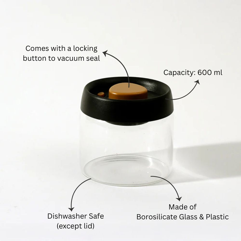 Vactop Borosilicate Storage Jar Small - Black