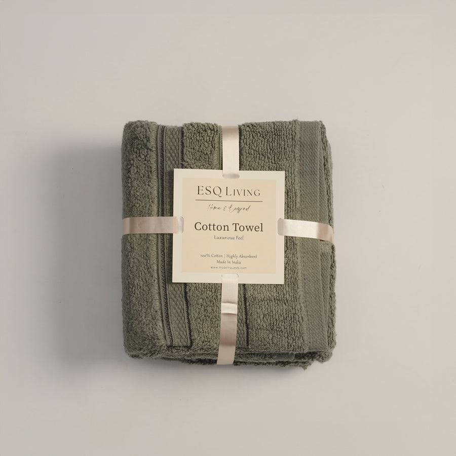 ESQ Living Atelier Egyptian Cotton Face Towels, Set of 2 - Dusty Olive
