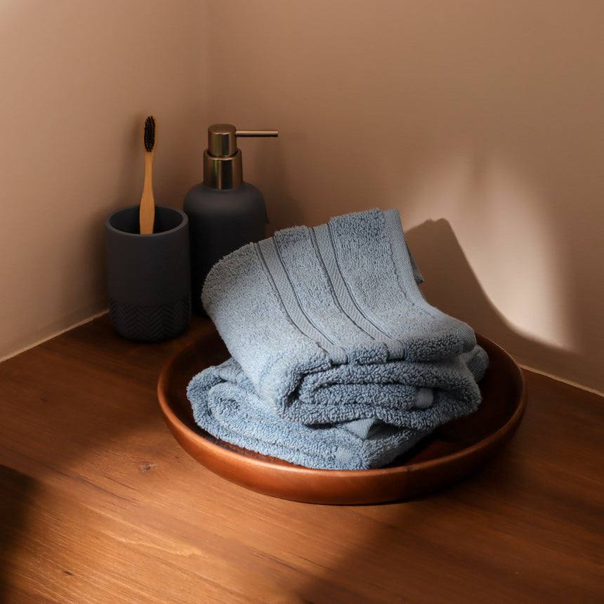 ESQ Living Atelier Egyptian Cotton Hand Towels, Set of 2 - Blue