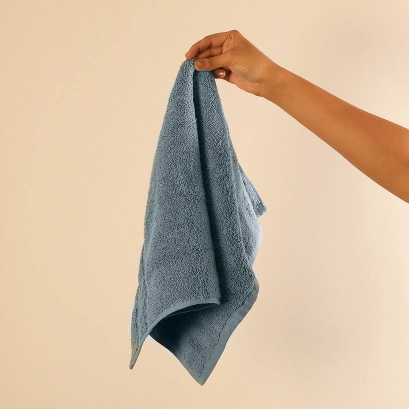 ESQ Living Atelier Egyptian Cotton Hand Towels, Set of 2 - Blue