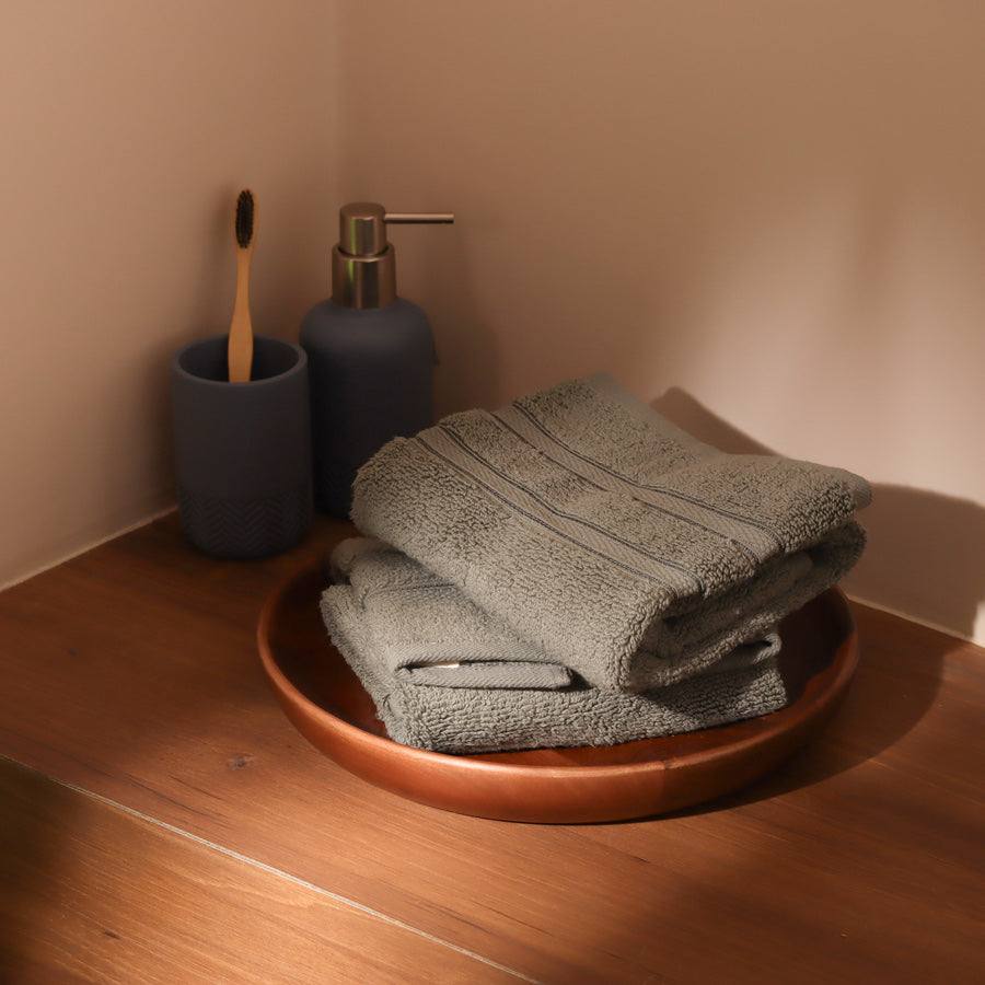 ESQ Living Atelier Egyptian Cotton Hand Towels, Set of 2 - Dusty Olive