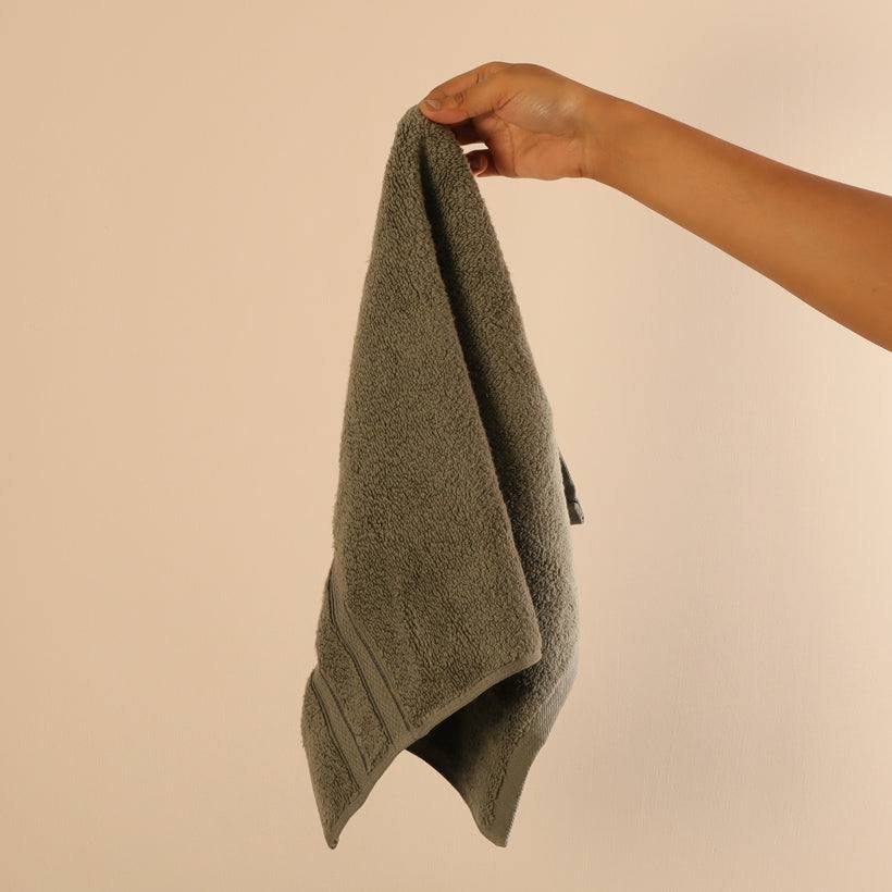 ESQ Living Atelier Egyptian Cotton Hand Towels, Set of 2 - Dusty Olive