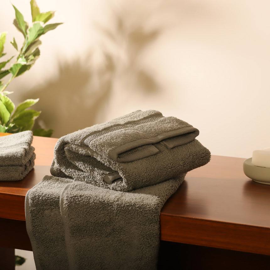 ESQ Living Atelier Egyptian Cotton Hand Towels, Set of 2 - Dusty Olive