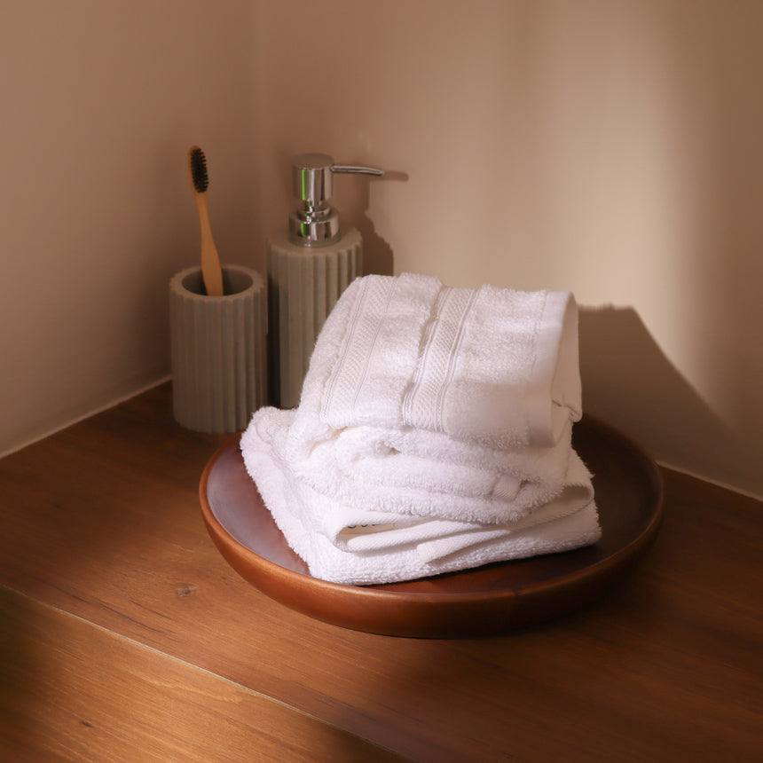 ESQ Living Atelier Egyptian Cotton Hand Towels, Set of 2 - Ivory