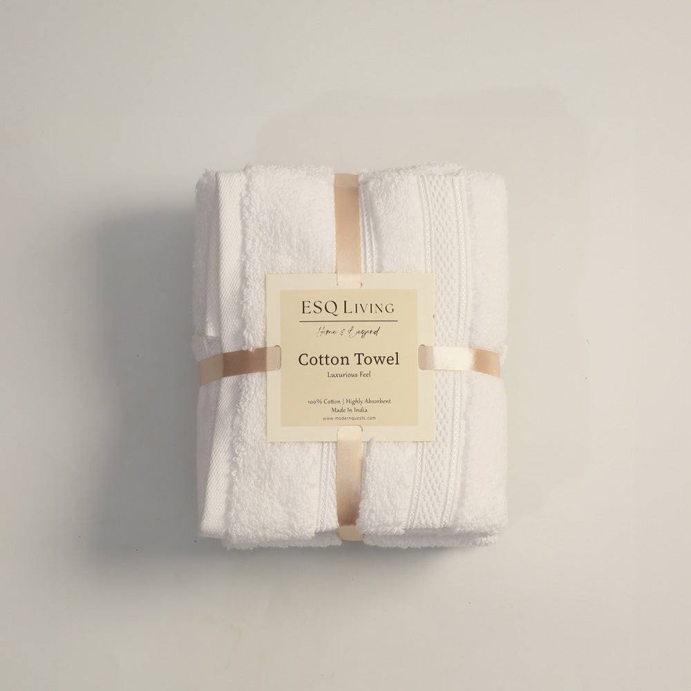ESQ Living Atelier Egyptian Cotton Hand Towels, Set of 2 - Ivory