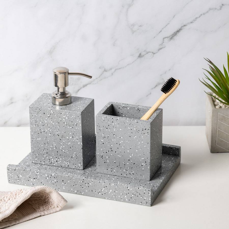 ESQ Living Baston 3-piece Bathroom Set - Speckled Grey