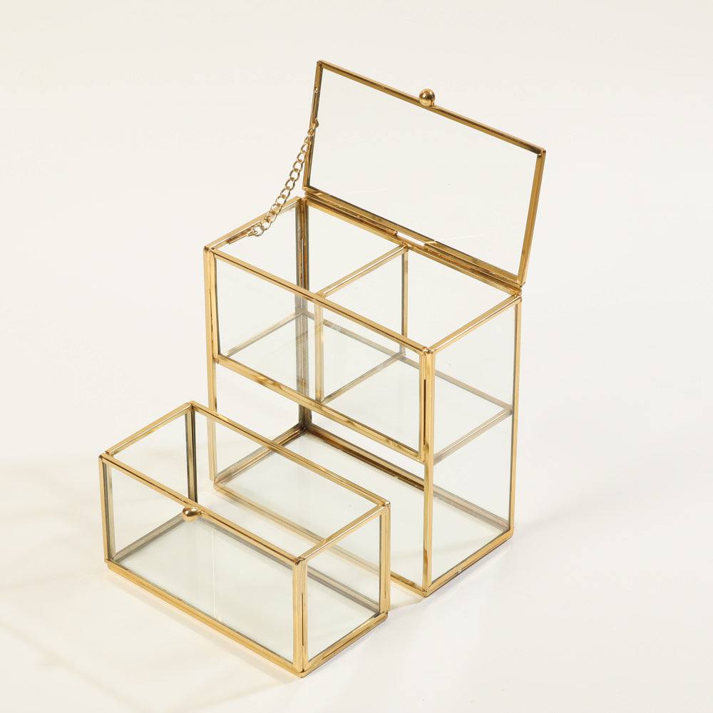 ESQ Living Blanc Two-Tier Organiser with Drawers - Gold