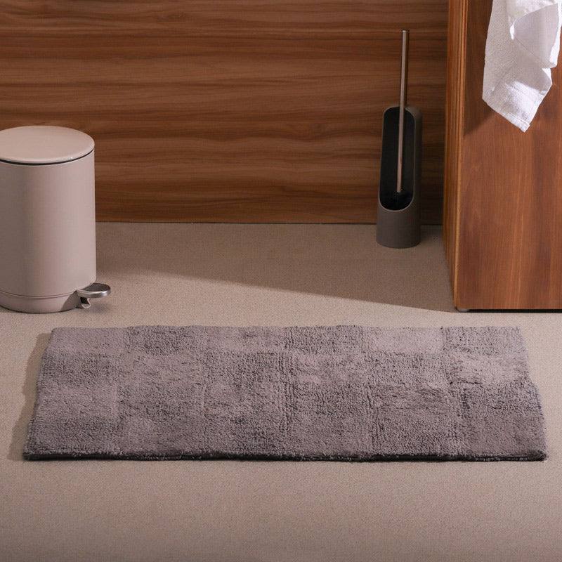 ESQ Living Checkered Reversible Tufted Bathmat - Grey