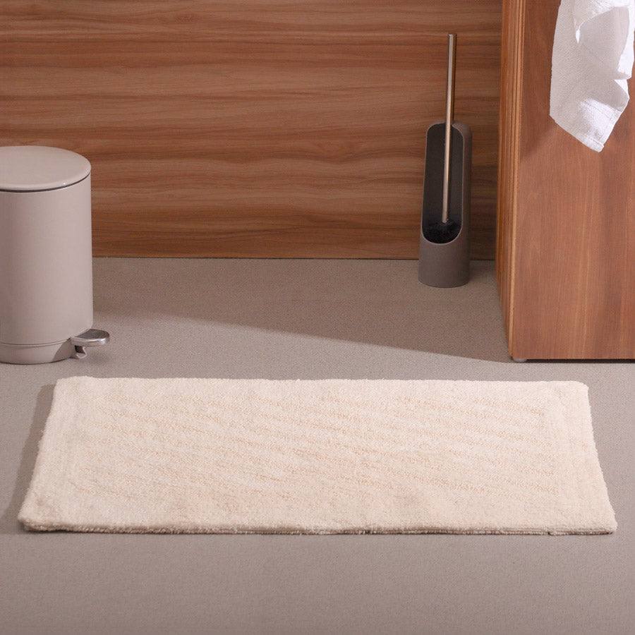 ESQ Living Chelsea Striped Reversible Tufted Bathmat - Beige