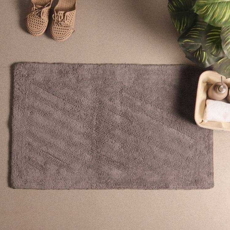 ESQ Living Chelsea Striped Reversible Tufted Bathmat - Grey