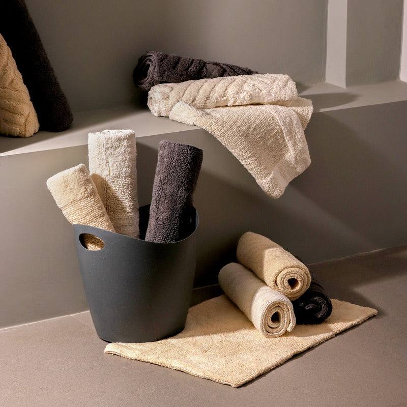 ESQ Living Chelsea Striped Reversible Tufted Bathmat - Grey