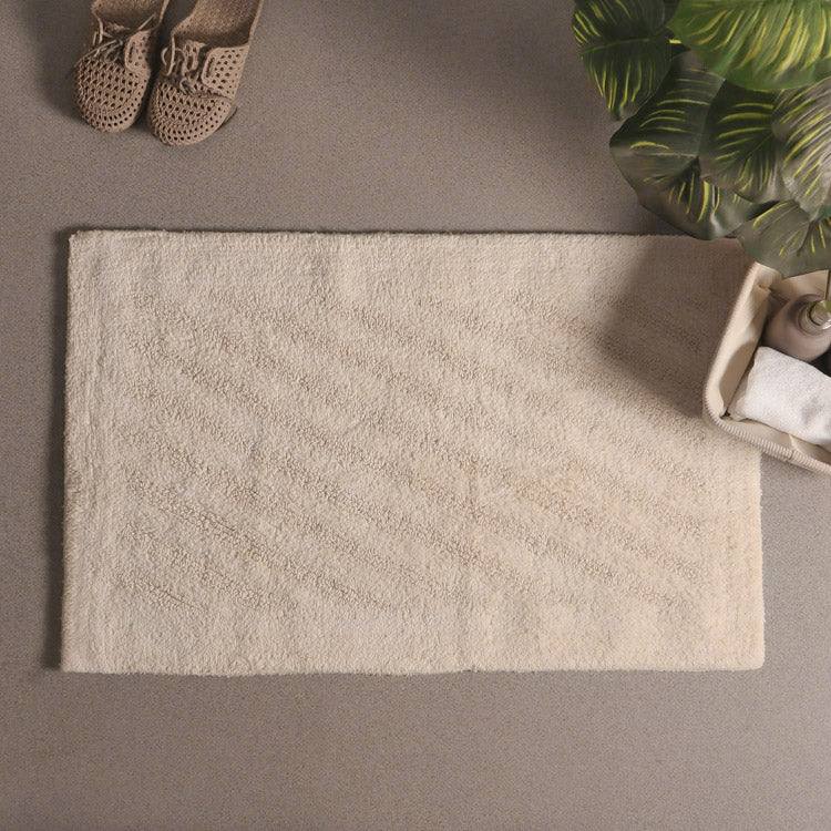 ESQ Living Chelsea Striped Reversible Tufted Bathmat - Ivory