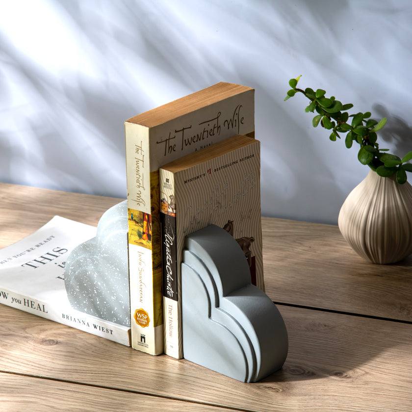 ESQ Living Cloud Bookends, Set of 2- Grey