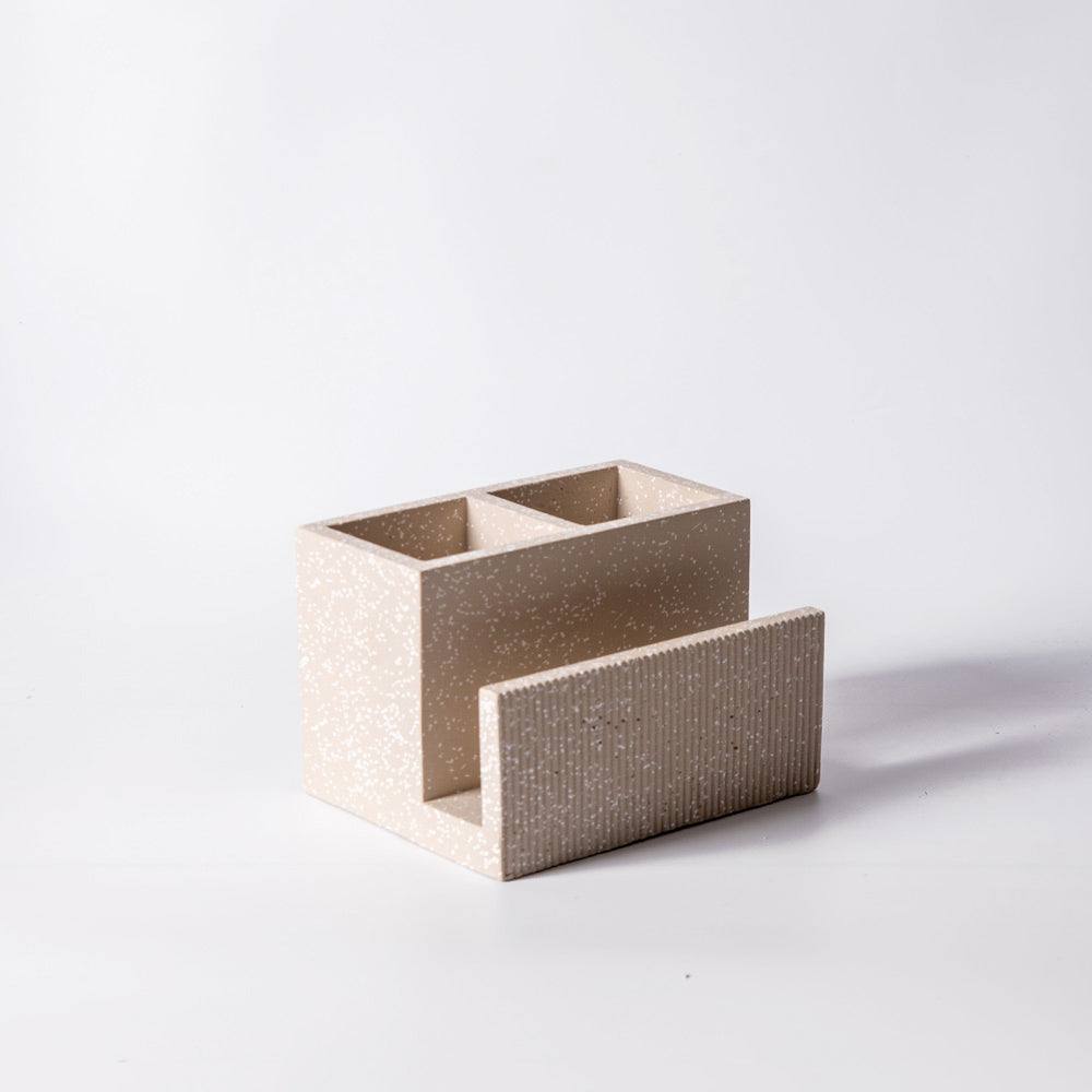 ESQ Living Dual Cutlery and Napkin Holder - Speckled Taupe