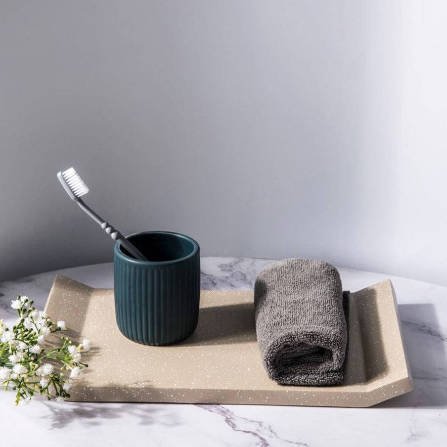 ESQ Living Flow Vanity Tray - Speckled Taupe