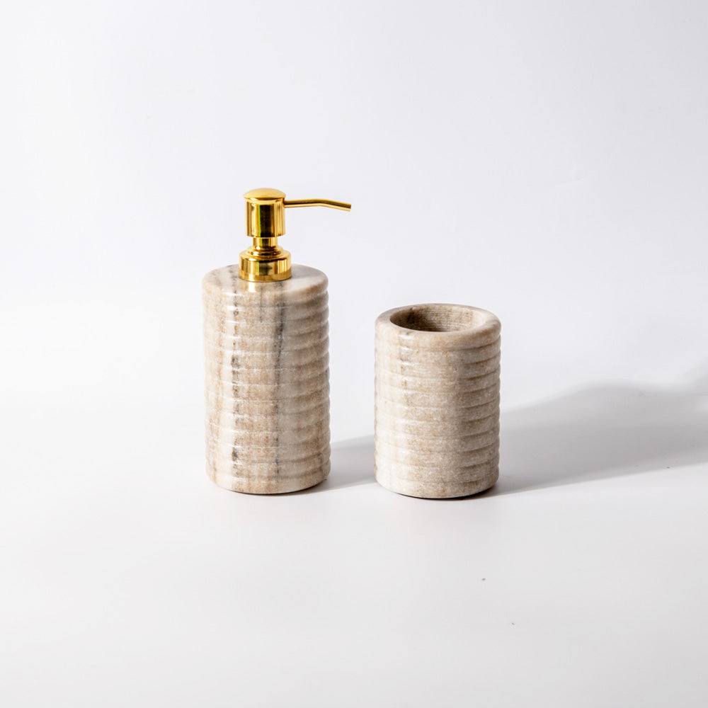 ESQ Living Gleam Marble Bathroom Set - Natural Stone