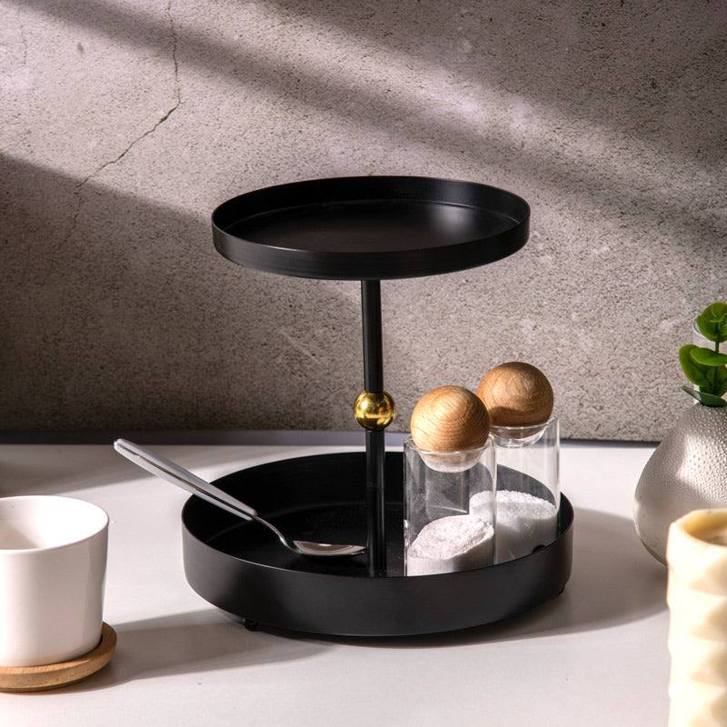 ESQ Living Liam 2-Tier Tray - Black Gold