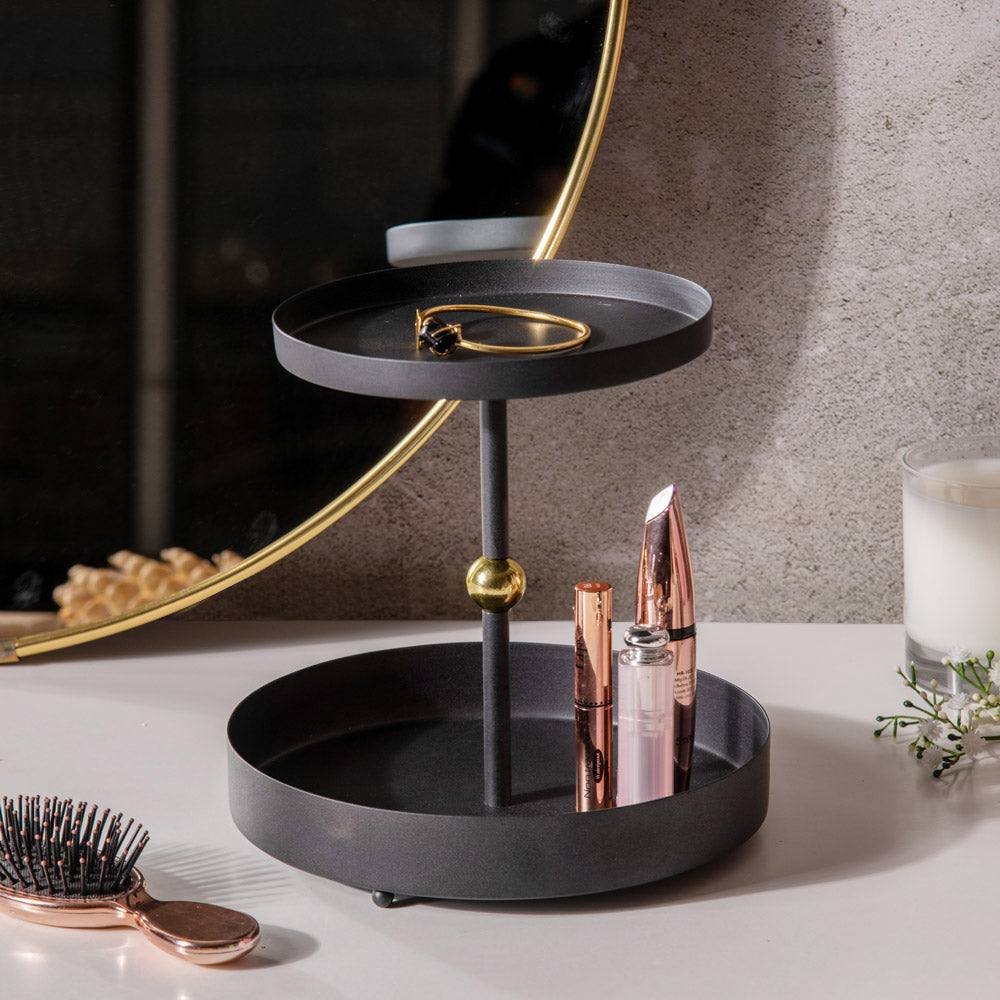 ESQ Living Liam 2-Tier Tray - Charcoal Gold