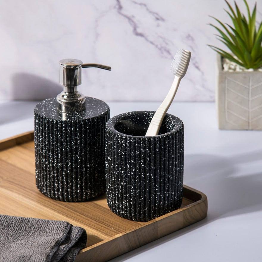 ESQ Living Lines Bathroom Set - Speckled Black