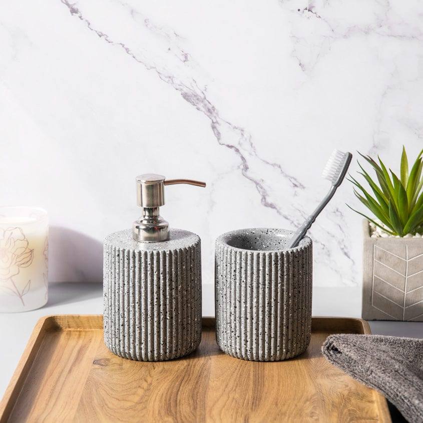 ESQ Living Lines Bathroom Set - Speckled Grey
