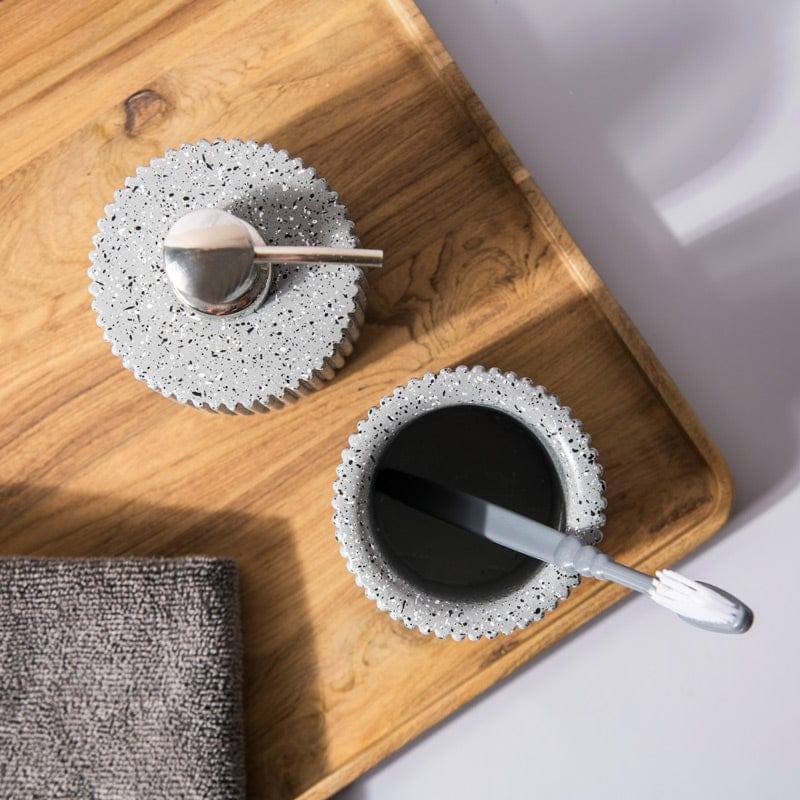 ESQ Living Lines Bathroom Set - Speckled Grey