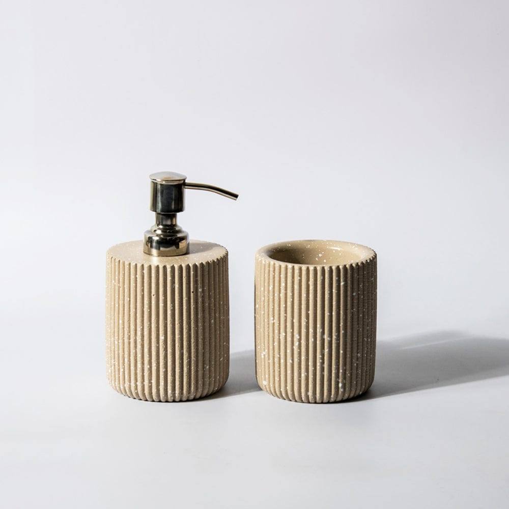 ESQ Living Lines Bathroom Set - Speckled Taupe