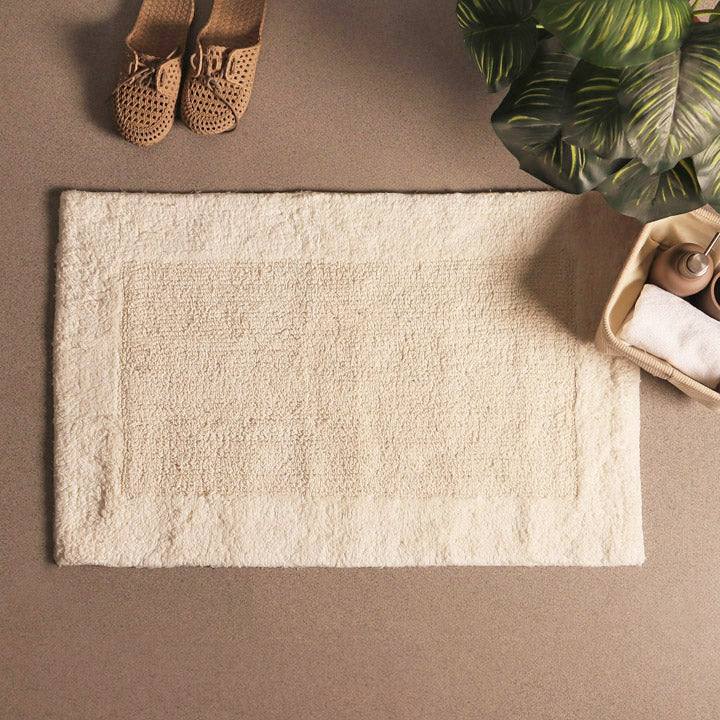 ESQ Living Lynn Reversible Handloom Bathmat - Ivory