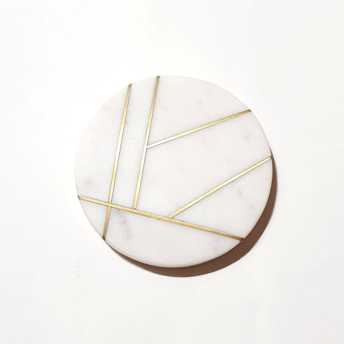 Marble Coasters, Set of 4 - Gold Lines