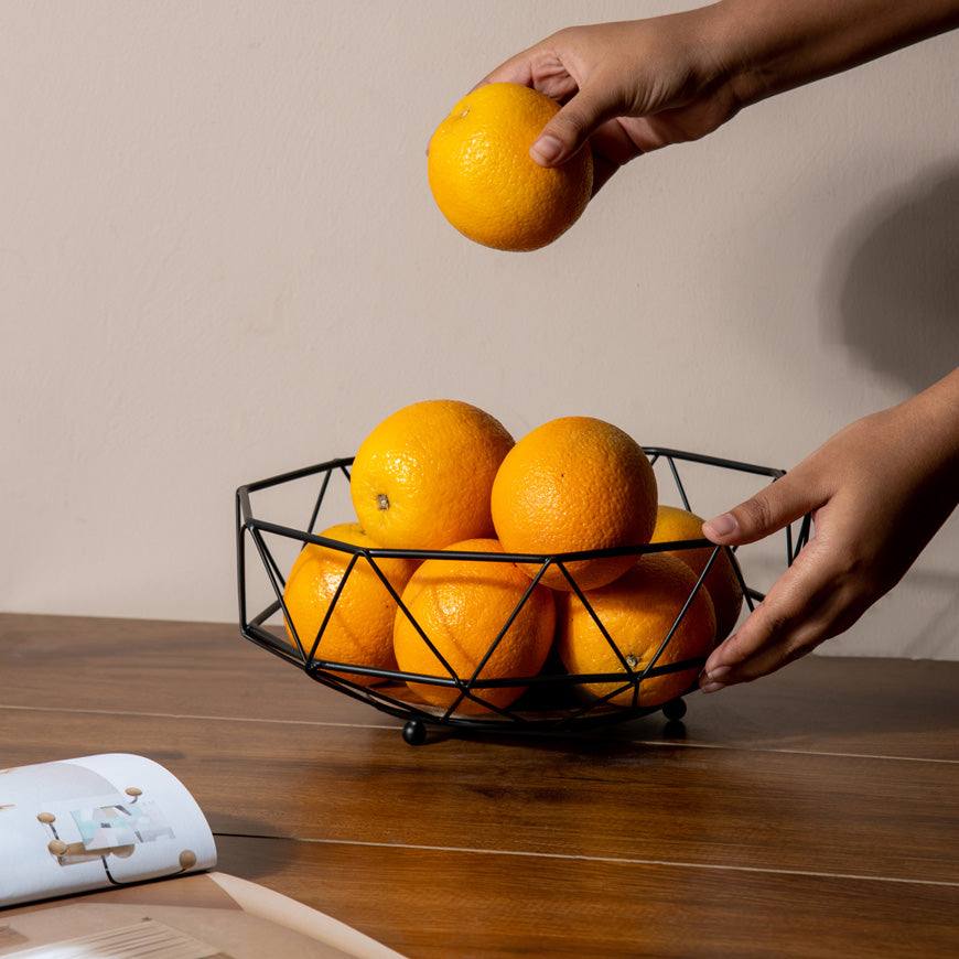 ESQ Living Metal Fruit Basket - Black