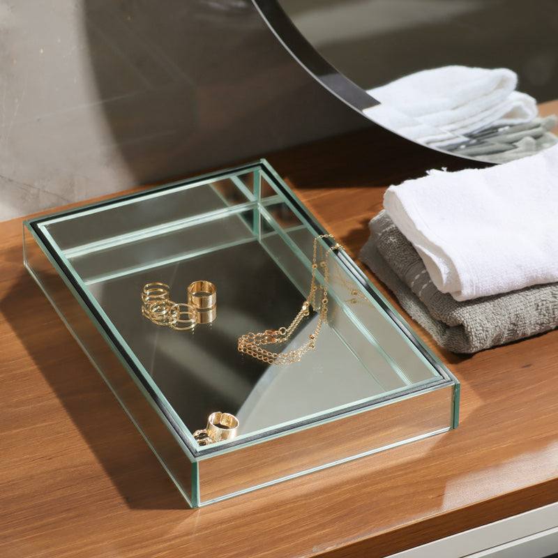 ESQ Living Mirror Valet Tray Medium - Silver