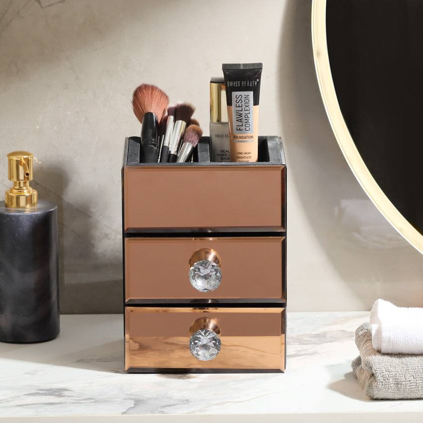 ESQ Living Mirror Vanity Organiser with Drawers - Bronze