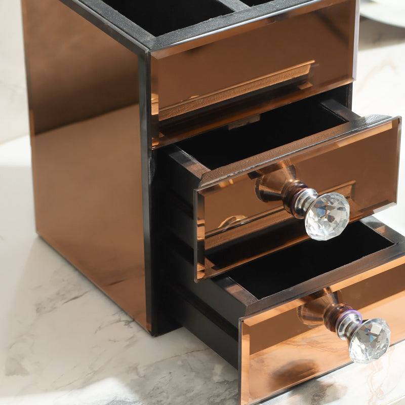 ESQ Living Mirror Vanity Organiser with Drawers - Bronze