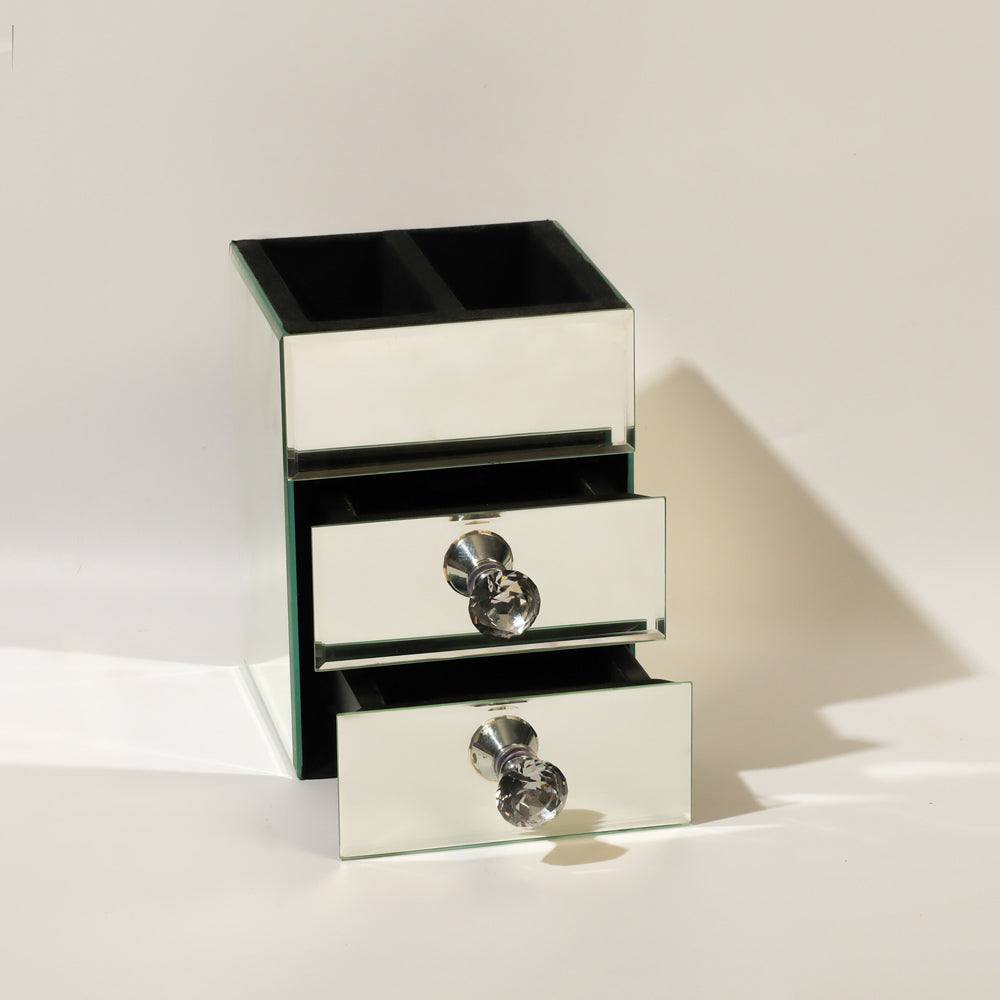 ESQ Living Mirror Vanity Organiser with Drawers - Silver