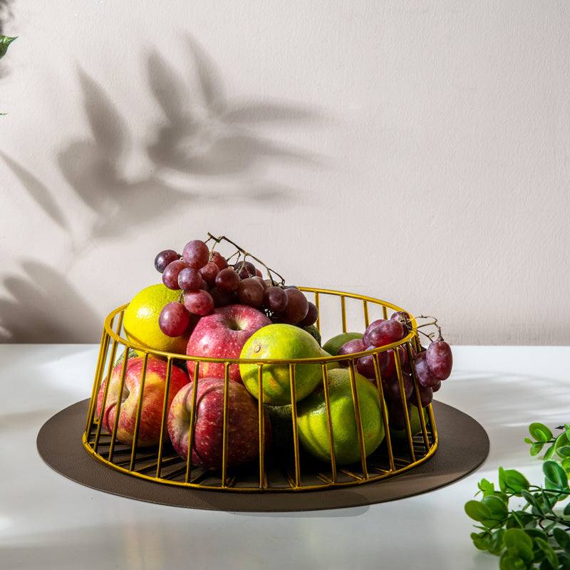 ESQ Living Multi-purpose Metal Basket Wide - Gold