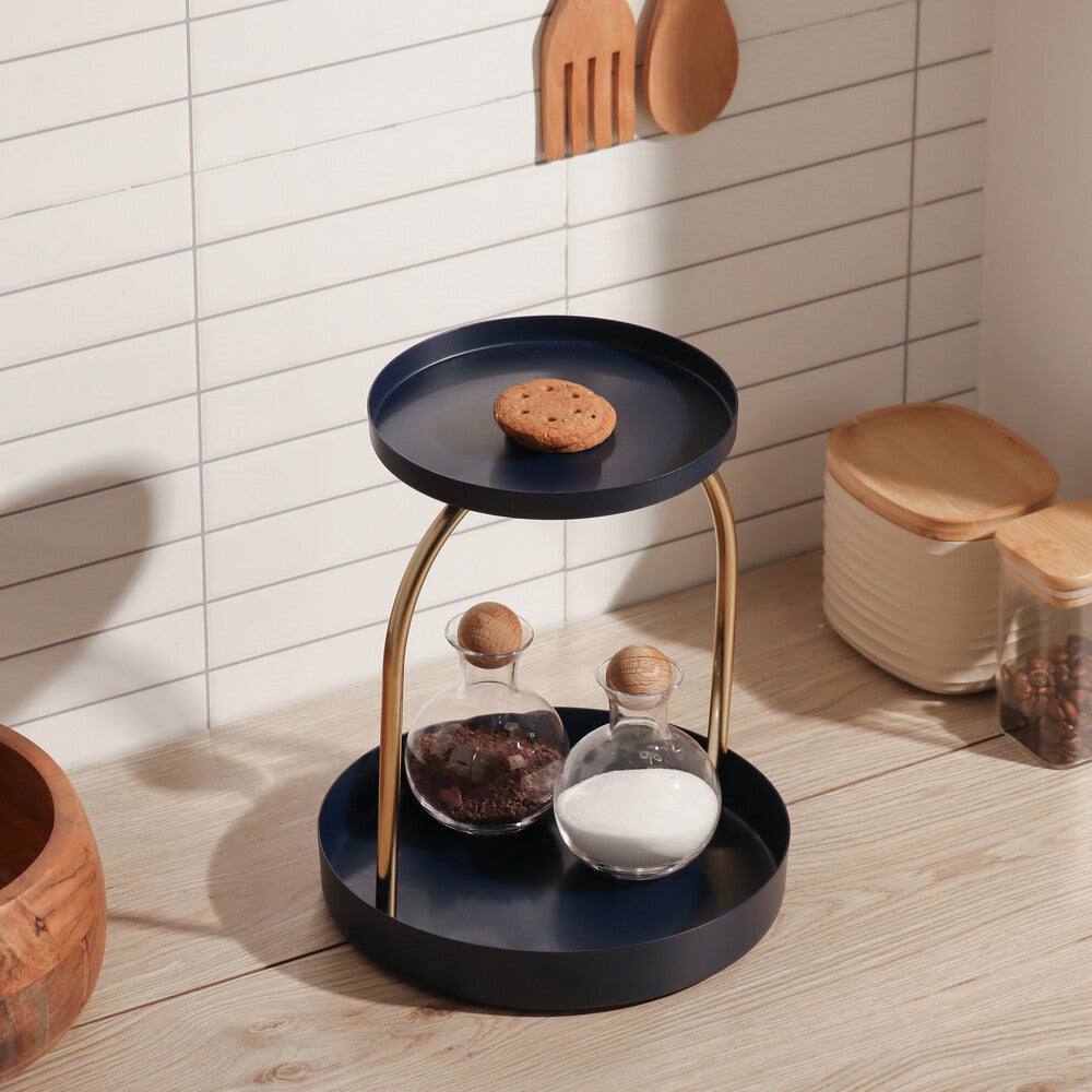 ESQ Living Nora Arched 2-Tier Tray - Blue