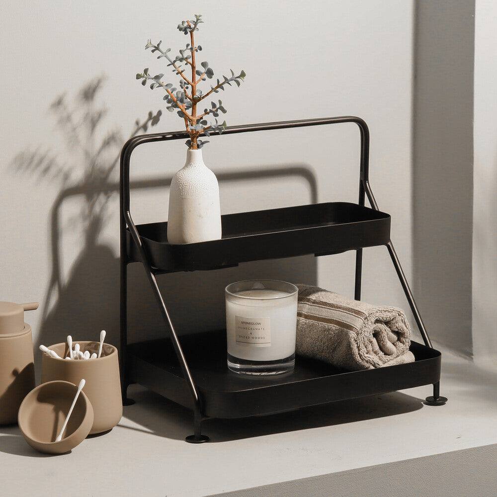 ESQ Living Norman 2-Tier Metal Organizer - Black