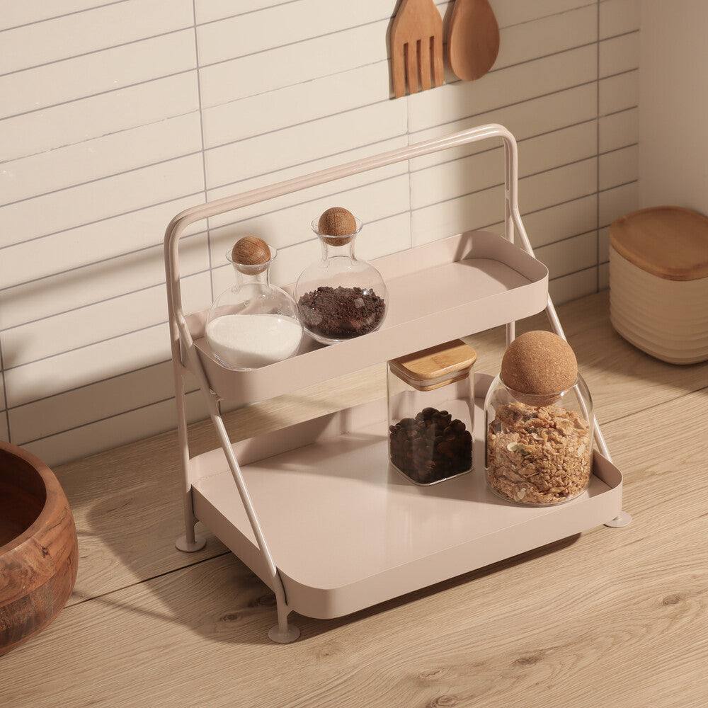 ESQ Living Norman 2-Tier Metal Organizer - Taupe
