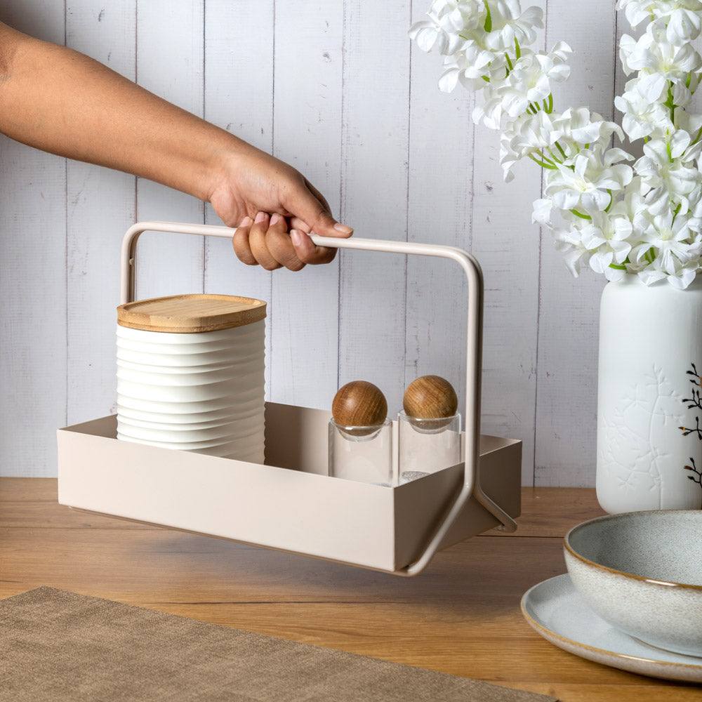 ESQ Living Posta Metal Caddy Large - Taupe