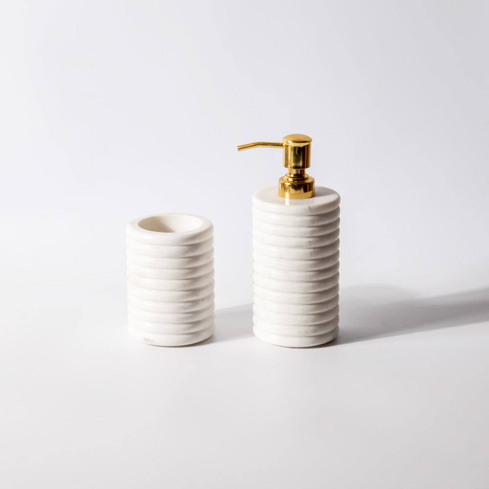 ESQ Living Tiers Marble Bathroom Set - White