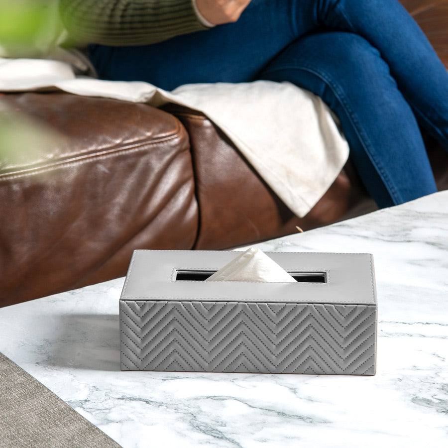 ESQ Living Waverly Tissue Box Holder - Grey