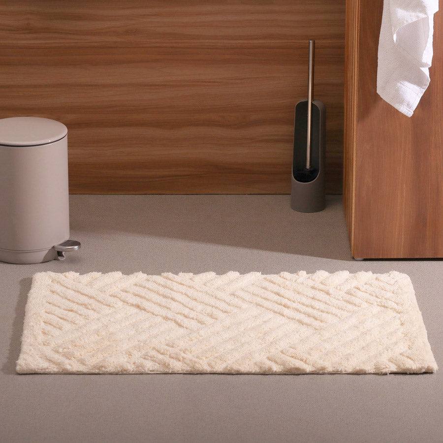 ESQ Living Willow Herringbone Tufted Bathmat - Beige