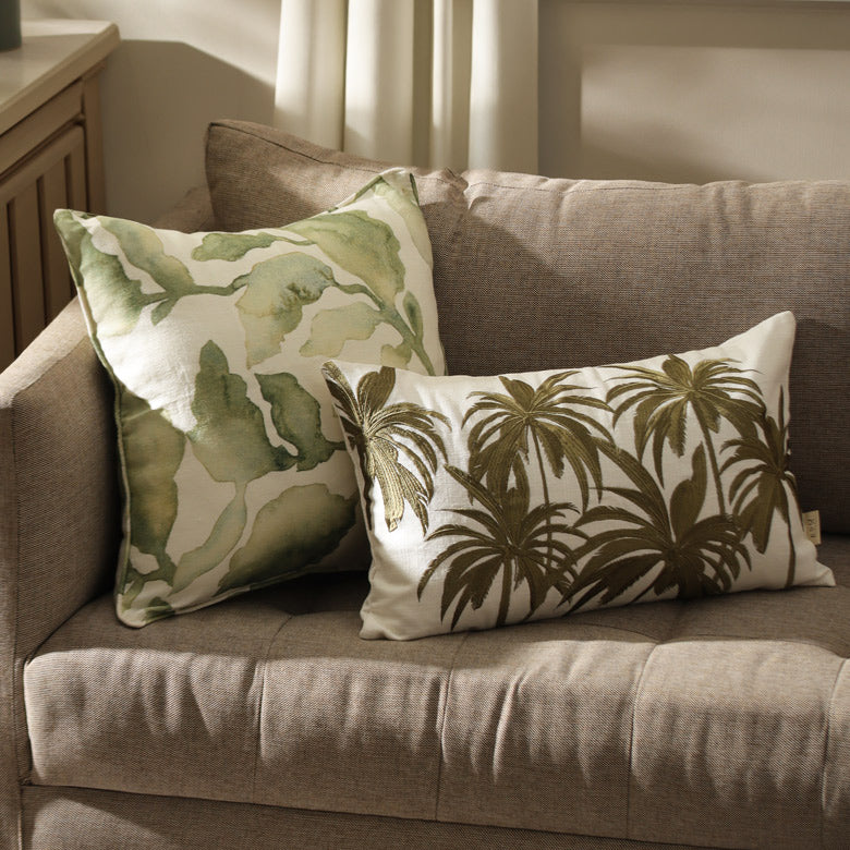 Cascade Linen Cushion Cover 45x45cm - Green