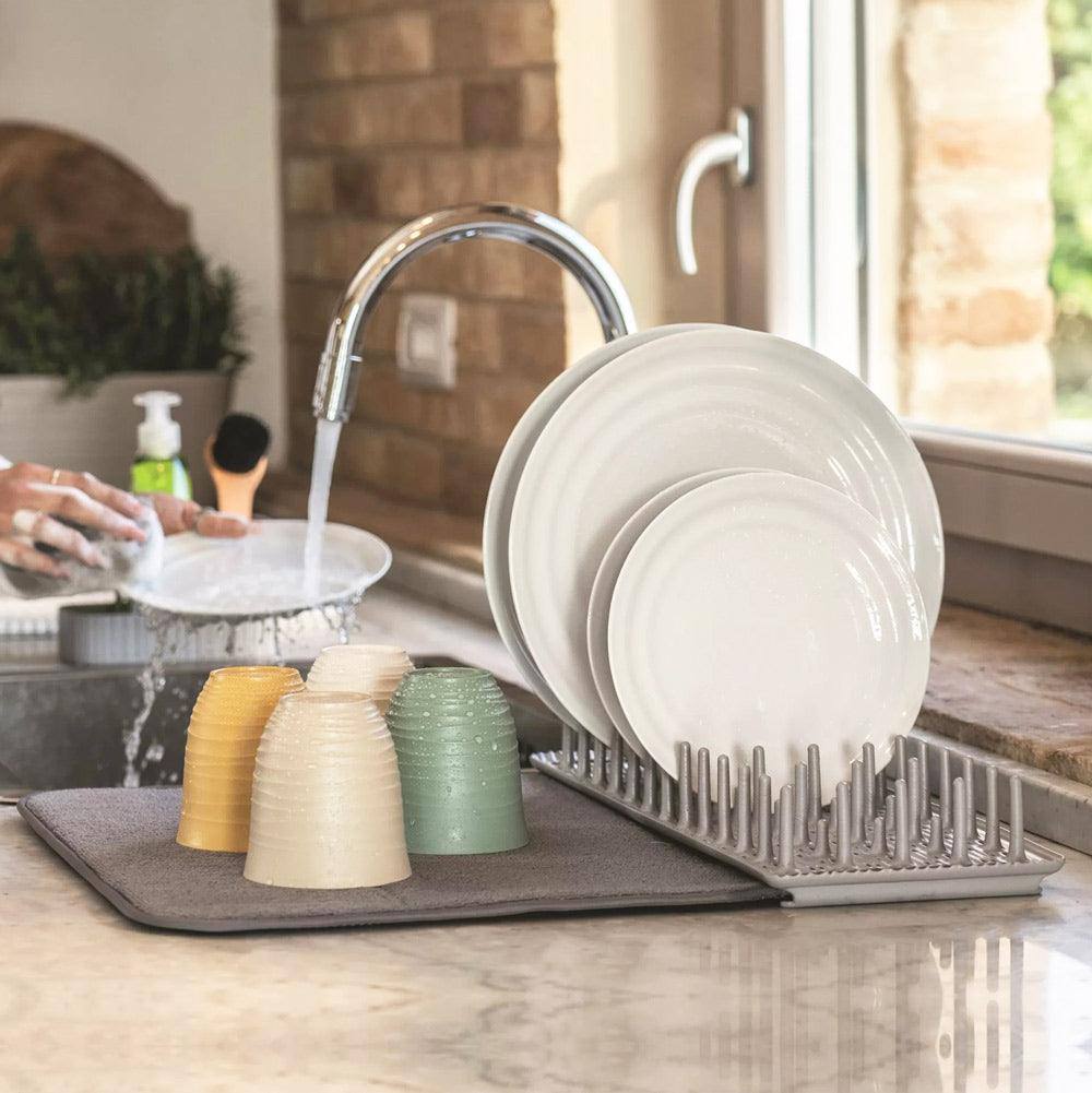 Guzzini Italy Dry & Safe Dish Drainer with Mat - Grey