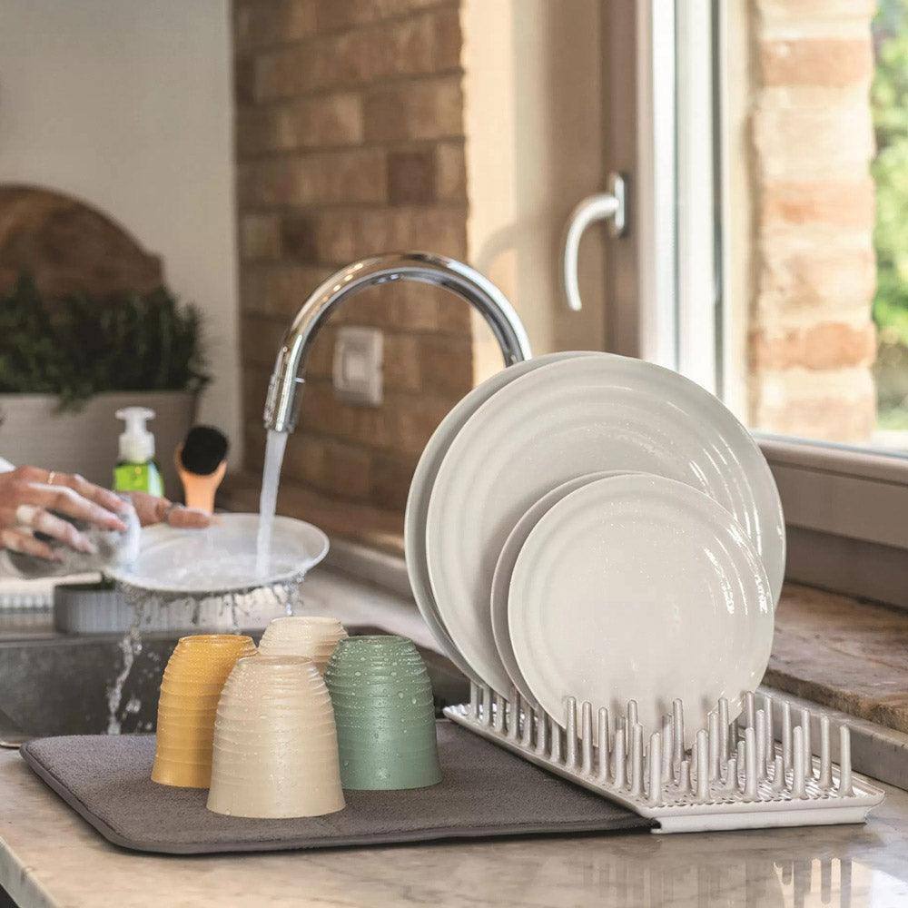 Guzzini Italy Dry & Safe Dish Drainer with Mat - Milk White