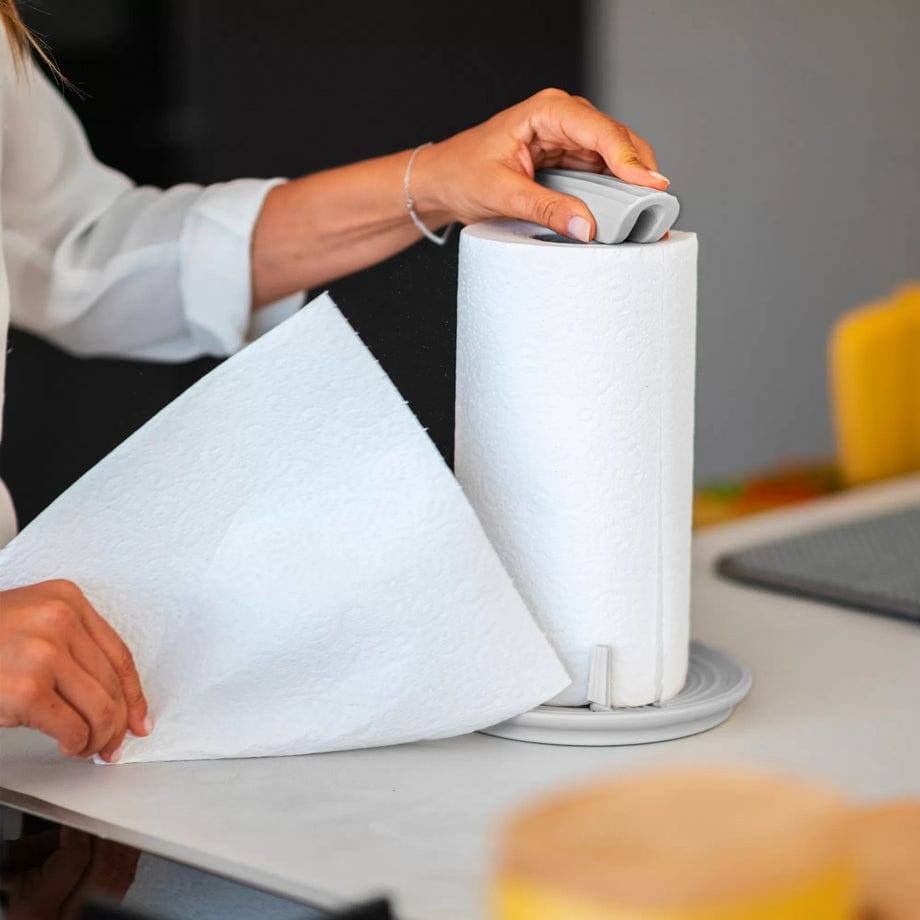 Guzzini Italy Stop & Tear Kitchen Roll Holder - Matt Grey